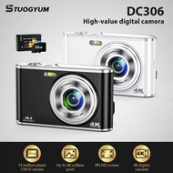 4K 48MP Digital Camera, Auto-Focus Vlogging Camera, With 32GB Card,Portable YouTube Small Camera, Su