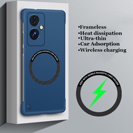 Frameless Matte Magnetic PC Case For OnePlus Nord 5 CE4 CE5 Car adsorption Shockproof Back Case Cove