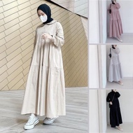 [ Ready] Chika Midi Long Dres Baju Gamis Wanita Termurah Model Rempel