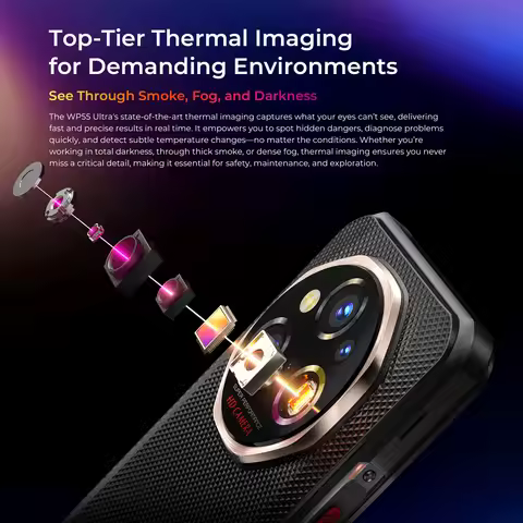 OUKITEL WP55 Ultra Rugged Phone - Thermal Imaging 5G Smartphone, MTK 7025, 48+512GB, 11000mAh, 108MP