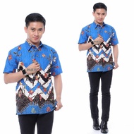 KEMEJA BATIK PRIA MEWAH TERBARU LENGAN PENDEK BAJU KANTOR ELEGAN PAKAIAN PESTA EKSKLUSIF MODEL KEKIN
