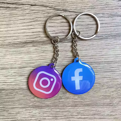 Instagram NFC Epoxy Tag NFC Key Card Proximity 13.56MHz URL Link Sharing Keychain for Increase Follo