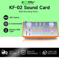 KoorFly Sound Card KF02 Mixer Capacitance Microphone Set Eliminate Original Songs 48V Audio Interfac