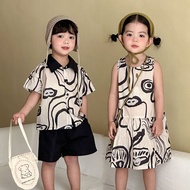 Children Summer Shirt Suit Boys Summer Clothes 2026 Baby Girls Vest Dress Sisters Sisters Clothes