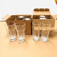 6 Tall Glass Cups 320ml / 370ml - BHX Thick Cups Committed to breakage and refund