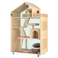 ✟♗vipcats cat cage villa luxury sky garden solid wood cat nest cat house panoramic sunshine house cat cabinet
