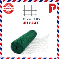 PVC Coated Green Wire Mesh Netting Dawai Hijau 3ft x 40ft-50ft (18G/22G)