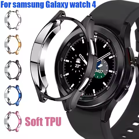 Cover for samsung Galaxy watch 4 classic 46/42mm Soft TPU Plated all-around Screen protector bumper 