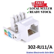 Cat3 RJ11 6P4C Phone Telephone Keystone Jack - 302-RJ11/A