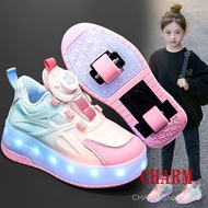 【 Original 】heelys shoes 2024 Primary School students double-wheeled automatic children's roller ska