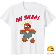 Marvel Spider-Man Gingerbread Cookie Oh Snap Christmas T-Shirt