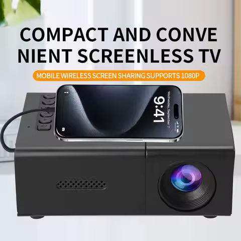 Compact Movie Projector 1080P LED Projector Remote Control Auto Keystone Correction Stereo Speaker 6