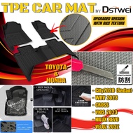 (DSTWEI) TPE Car Mat Car Carpet Karpet Kerete TPE compatible for Vios 2019 CITY GN2 WRV 2023 CROSS H
