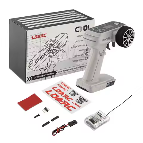 LDARC CT01 2.4G 8CH Two-Way RC Car Radio Control System Transmitter LCD Remote Controller / CR1800 R