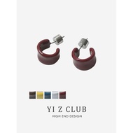 Yi Z CLUB Unique Fashionable Exquisite Elegant Design C-Shaped Enamel Drip Glaze Earrings Earrings 0