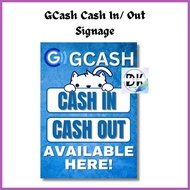 ♣ ◸ ❁ Laminated Gcash Cash In/ Out/ E-load Signage