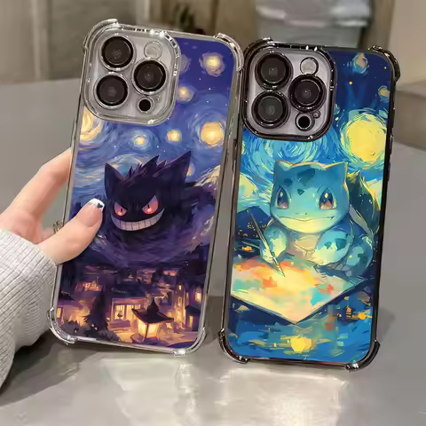 Gengars Bulbasaurs P-Pikachus P-Pokemons Phone Case For iPhone 18 13 15 16 17 Pro Max 14 Plus 11 17A