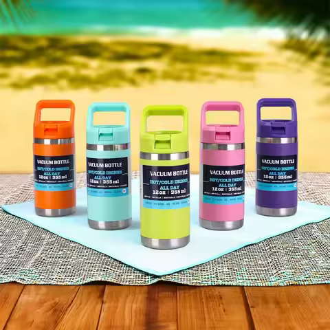 12oz Straw Cup, Insulated Cup with Handle, Portable Insulated Cup, Cold-Keeping Bottle, Can Be Used