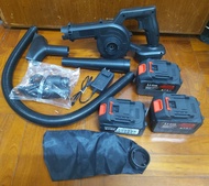 二手大功率吹風機 吹樹葉機 強力除塵鼓風機 家用220v高壓鋰電池 可當吸塵機使用 (三電一充 + 除塵套裝)