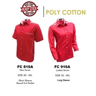 Baju Kemeja Korporat Warna Merah FC816A PENDEK, FC916A PANJANG JENAMA MR.2