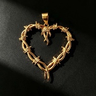FRANCE JEWELRY | Pawnable 18k Saudi Gold HEART BARBED WIRE PENDANT