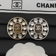 Chanel香奈儿椭圆双C胸针 金色/银色 全套原装配件 顺丰包郵（香港）