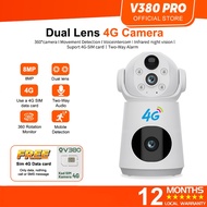 V380 PRO Wireless CCTV Battery Powered 8MP Dual Lens 4g Camera CCTV Night Vision 360 Rotation IP Wif