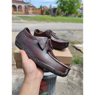 NATALIE COFFEE GENUINE LEATHER CLARKS SHOES KASUT KULIT MEN SHOES