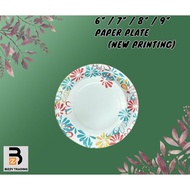 [20PCS] Eco-Friendly Disposable Paper Plates – White Party Buffet Plates | Kertas Pinggan (New Desig