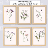 Floral Wall Decor Art with Frame – Flower Decor for Bedroom, Living Room Wall Accent Bedroom Decor W