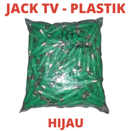 JACK TV PLASTIK WARNA HIJAU satuan JEK JAK ANTENA RECEIVER TIPI TIVI COLOKAN KONEKTOR CONNECTOR KABEL CONECTOR SOCKET MALE FEMALE COWOK CEWEK SOKET COWO CEWE JANTAN BETINA PLUG PLUK ANTENNA TELEVISI DIGITAL ANALOG