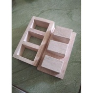 Shushi square rice lemper mold. Traditional wet cake mold. 3 boxes hole size 3x6