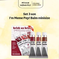 SET OF 3 MINI IM MEME PEP LIPSTICKS BALM BRICK ON BRICK TRIO