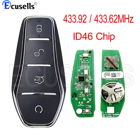 4B 433.92MHz/ 433.62 ID46 Chip Remote Key For BYD Qin PLUS DM-i Qin PLUS EV Yuan PLUS SON K2TF4-F4A/