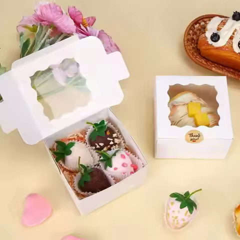 10 paper cupcake packaging boxes, pastry boxes, cookies, snowflake pastries baking packaging boxes