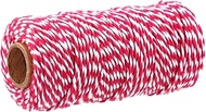 Twine String,328 Feet Red White Cotton Twines Bakers String Rope Craft Making Knitting Tags Twine Bu
