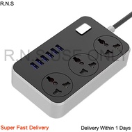 Extension Plug 6 USB Port 3 Universal Power Strip Extension Plug Power Socket Electric Sockets Elekt