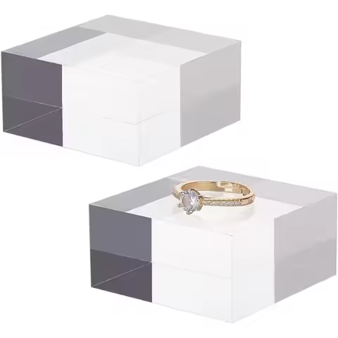2pcs Clear Acrylic Cube 2 x 2 x 0.9 Inch Acrylic Square Display Block Rectangle Clear Polished Acryl