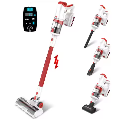 UMLo V111 Cordless Vacuum Cleaner, 300W 28Kpa Cordless Stick Vacuum with LED Display, 8 in 1 Lightwe