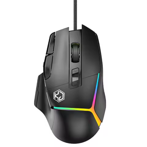 Wired Mouse RGB Lights 10 Keys Macro Programming Gaming Chip 12800DPI Ergonomic Design Medium-Large 