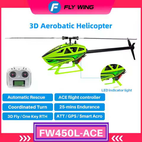 Flywing FW450L ACE RC Helicopter Smart 3D Acro FW450 v3 Remote control helicopter 6CH LED Light Brus