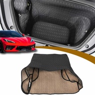 Binding Carpeted Full Cover Front Trunk Cargo Storage Mat for Corvette C8 Stingray Coupe Convertible