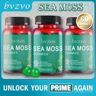[bvzvo] Multimineral Sea Moss & Bladderwrack & Burdock Root & Premium Irish Seaweed - 60 Edible Gumm