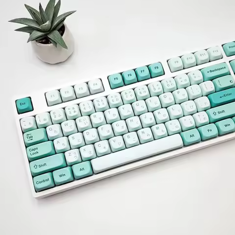 Mint Soda PBT Keycaps 125 Keys MOA Profile Dye Sublimation for Mx Mechanical Keyboard 61 64 87