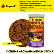 Tropical Cichlid & Arowana Medium Sticks | Colour Enhancing Fish Food | Astaxanthin Floating Sticks 