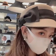 Japanese Ca4la Woolen Equestrian Hat Womens Autumn Winter Retro Fashion Bowknot Peaked Cap Hepburn S