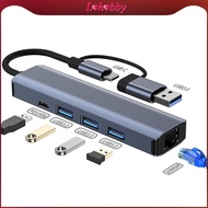 [Lohobby] USB C to Ethernet Adapter Docking Station Aluminum Alloy 5Gbps Data Transfer Gigabit Ether