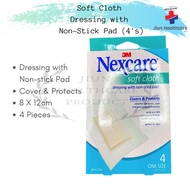 Nexcare Soft Cloth Dressings with Non-stick Pad 4's (8X12cm)