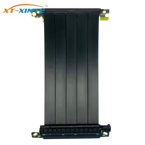 PCIe 4.0 x16 Riser Cable Double Reverse Graphics Card Extension Cord Silver-plated Cable PCI-E Gen4 