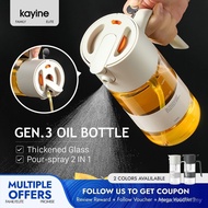 【MY STOCK】Kayine GEN.3 Drip-Free Glass Oil Bottle Dispenser Oil Spray Bottle Bekas Minyak Masak 油壶 A